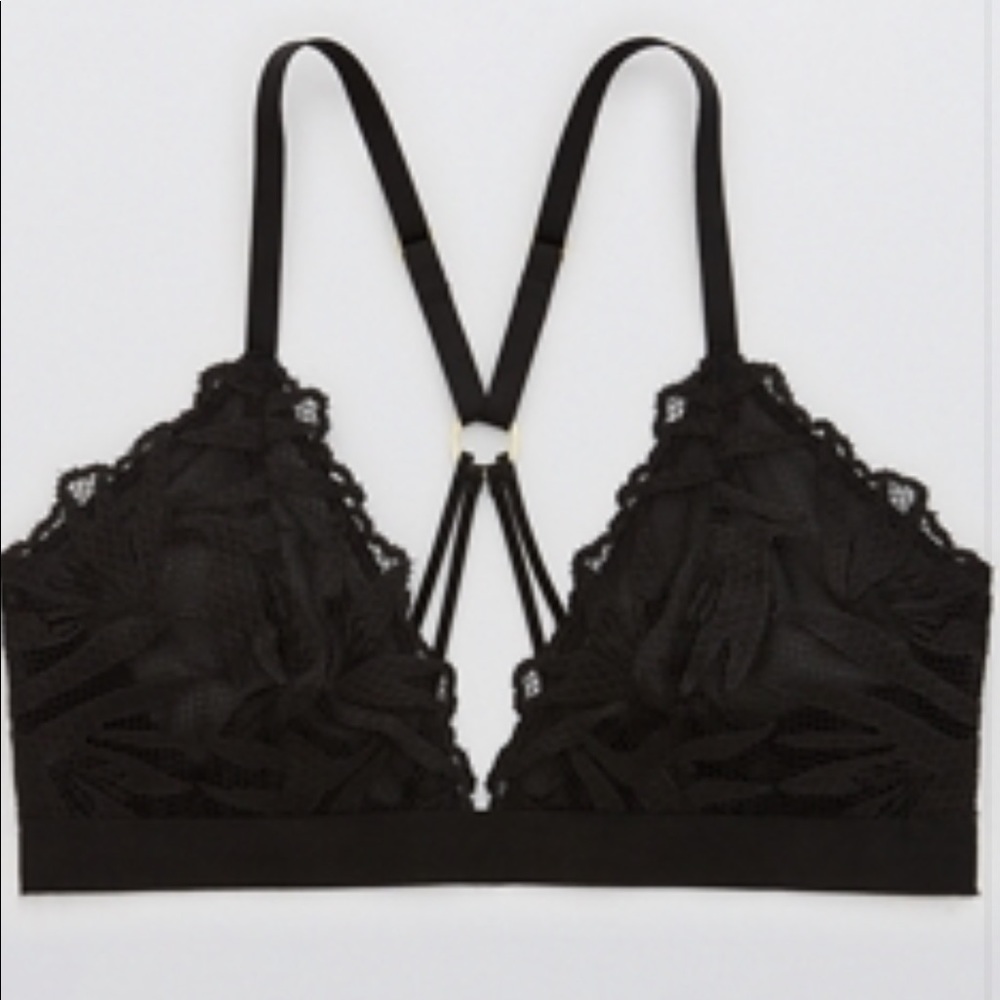 Aerie  PARADISE EMBROIDERY LACE TRIANGLE BRALETTE